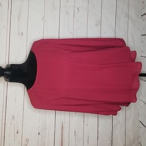 Fortune + Ivy Dondria Mixed Material Blouse